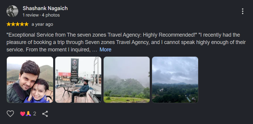 Google Review 2 - Seven Zone Travels