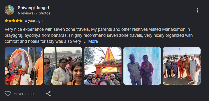 Google Review 4 - Seven Zone Travels